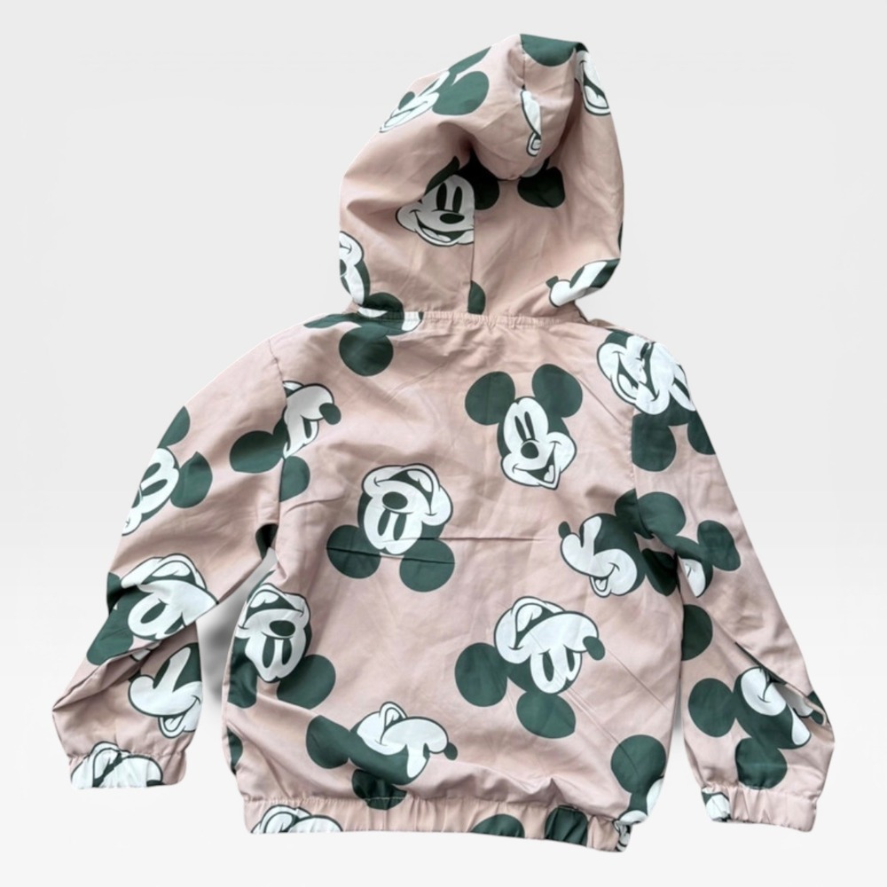 Disney Mickey Mouse Kids Windbreaker Hooded Jacket Full Zip 4T Graphic Print - Picture 3 of 3